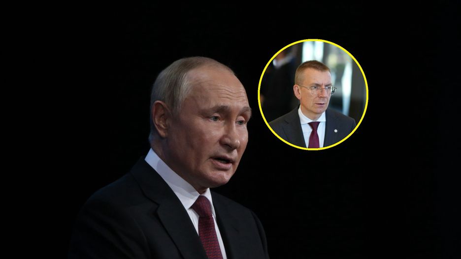 Władimir Putin i Edgars Rinkēvičs
