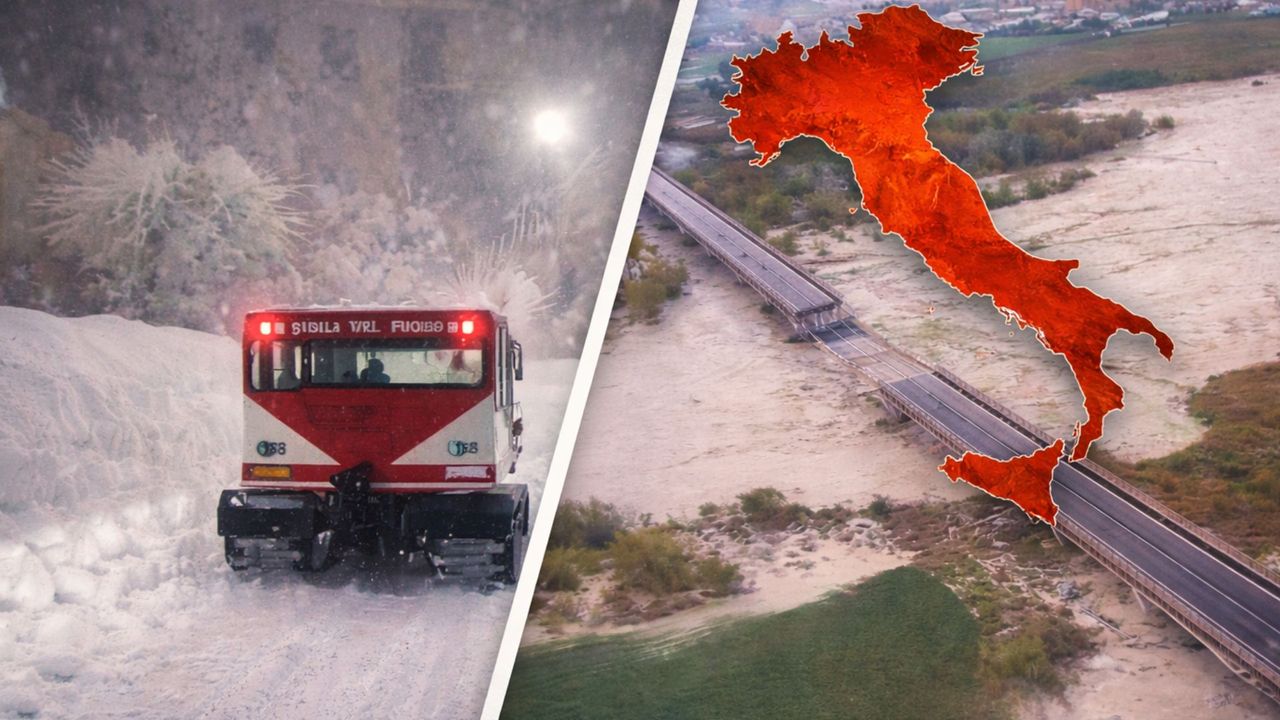 Chaos pogodowy we Włoszech. Burze śnieżne i ulewy uwięziły ludzi