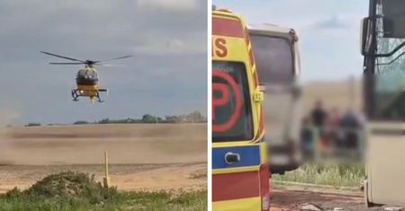 Wypadek autokarów z dziećmi. Lądował śmigłowiec LPR