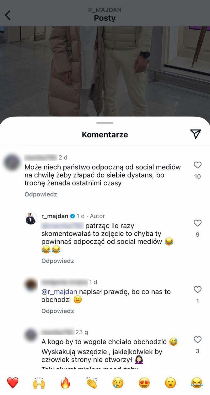Radosław Majdan odpyskował internautce