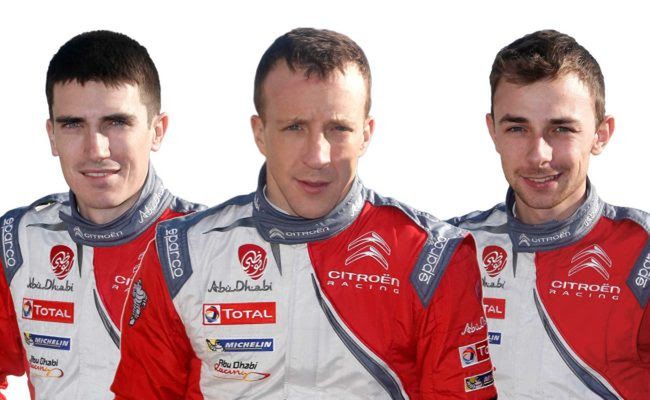 Od prawej Craig Breen, Kris Meeke, Stéphane Lefebvre - oto skład Citroena na sezon 2017.