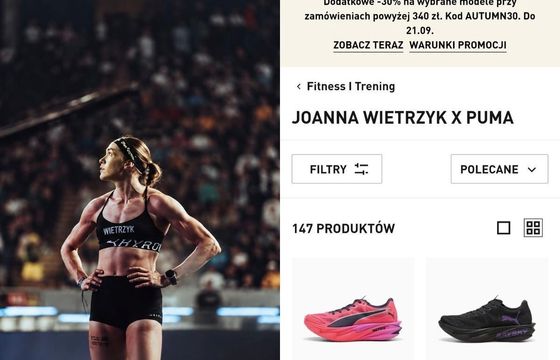 Nagły zwrot akcji. Puma przywróciła produkty sygnowane nazwiskiem Joanny Wietrzyk