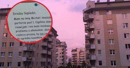 Zostawił sąsiadom kartkę na klatce. "Nie mam niedowagi ani problemu z alkoholem"