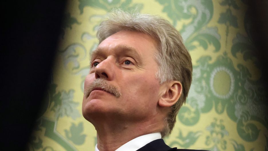 MOSCOW, RUSSIA - MARCH 17: (RUSSIA OUT) Russian Presidential Press Secretary Dmitry Peskov grimaces during Russian-Tajik talks at the Grand Kremlin Palace on March 17, 2025, in Moscow, Russia. President of Tajikistan Rahmon is having his 88th visit to Russia after beginning of his presidency in 1992. (Photo by Contributor/Getty Images)