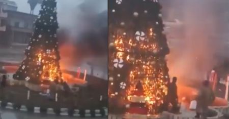 Spalenie choinki w Syrii. Obawy chrześcijan rosną