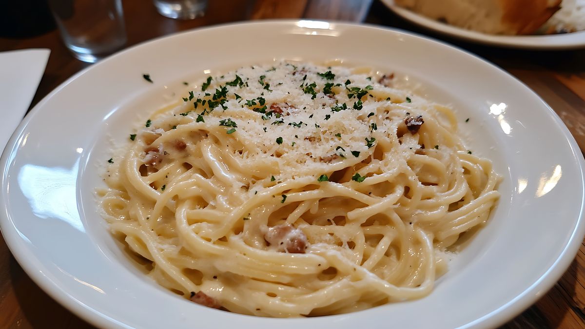 Spaghetti carbonara bez boczku. Smakuje równie dobrze