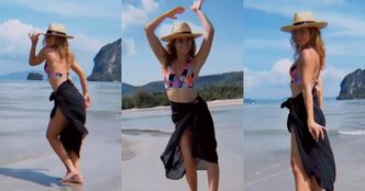 Agnieszka Kaczorowska wywija na plaży i obiecuje nowe projekty: "NASYCONA SŁOŃCEM MAM MNÓSTWO MOCY"