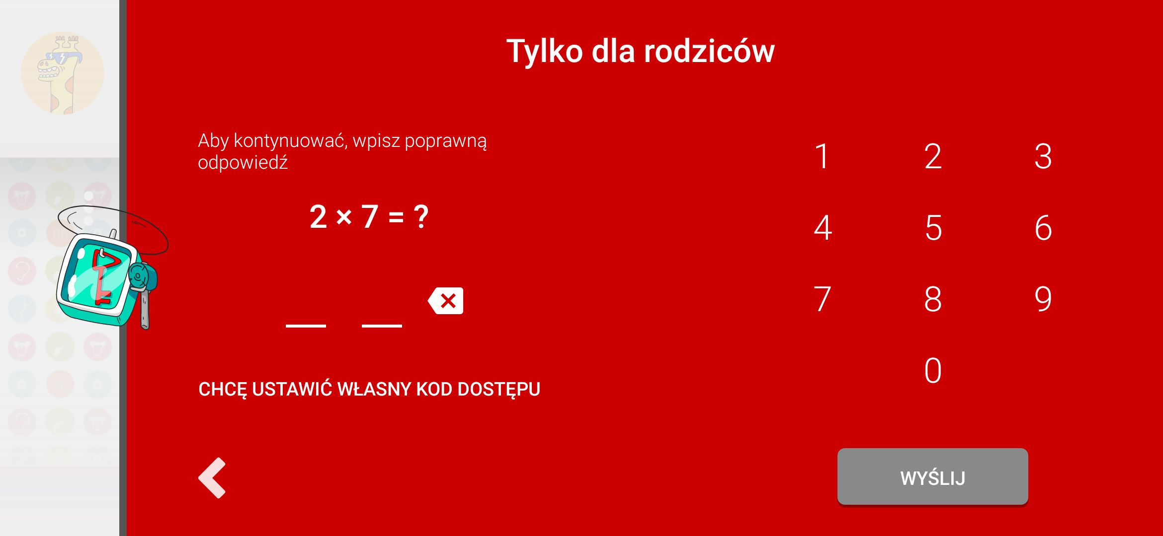 odblokowanie aplikacji