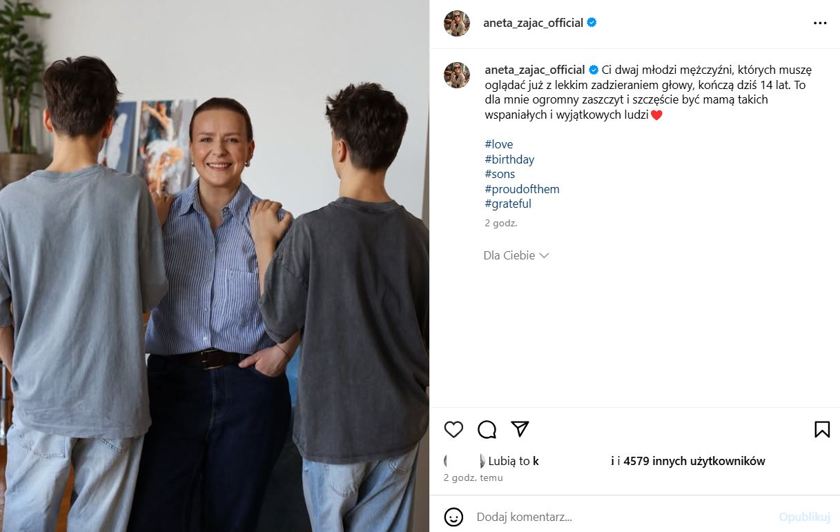 Aneta Zając z synami