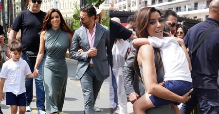 Rozpromieniona Eva Longoria spaceruje uliczkami Cannes w towarzystwie męża i synka. Fajna ta ich rodzinka?