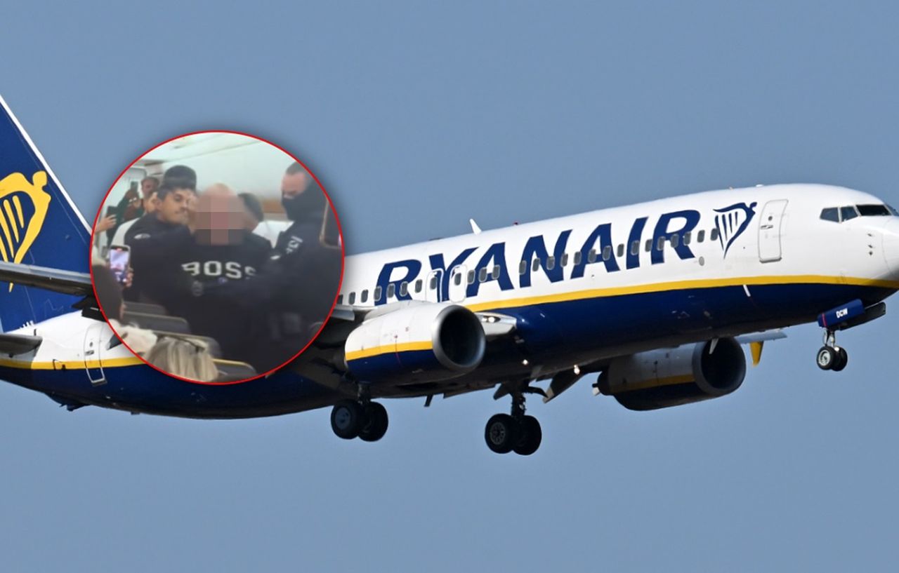 Awantura na pokładzie Ryanair. Policja aresztowała Brytyjczyków