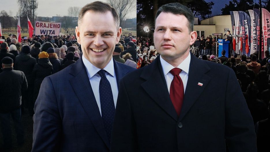 Sławomir Mentzen i Karol Nawrocki w Grajewie