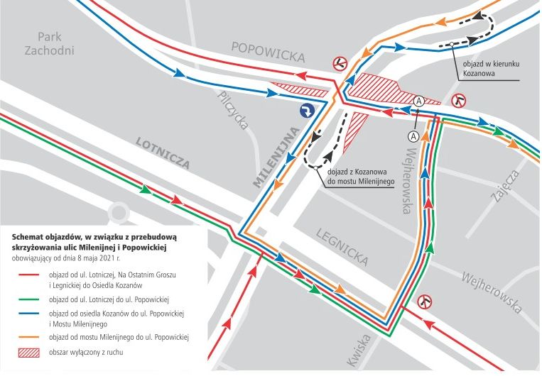 Wrocław. Tramwaj na Popowice. Od 8 maja spore zmiany na skrzyżowaniu ul. Popowickiej i Milenijnej