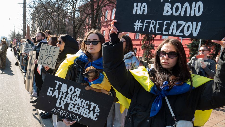 Demonstracja ws. uwolnienia ukraińskich jeńców