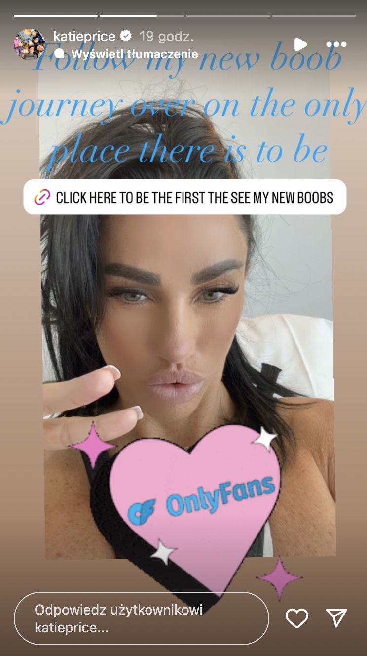 Katie Price zachęca do wejścia na jej profil na portalu dla dorosłych