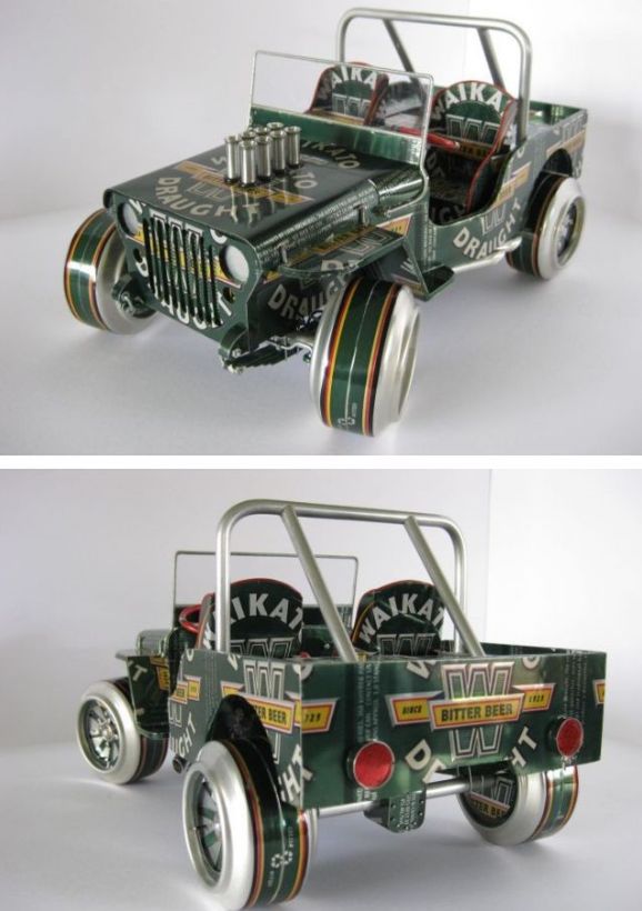 Niezwykłe modele samochodów wykonane z puszek