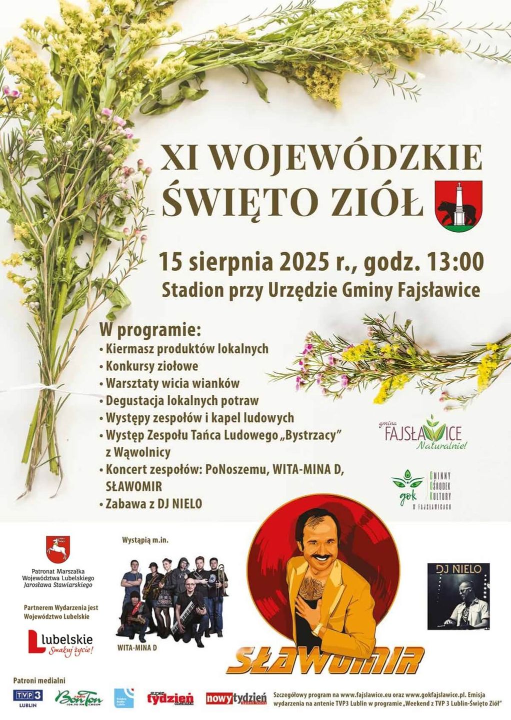Wojewódzkie Święto Ziół w Fajsławicach 2025 - plakat