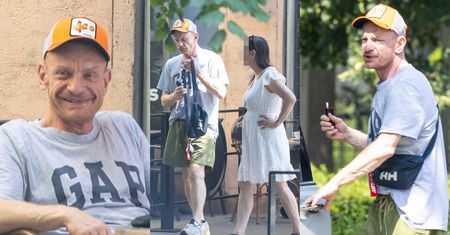 Serialowy Walduś z "Kiepskich" puszcza dymka i sączy kawkę z ukochaną (ZDJĘCIA)