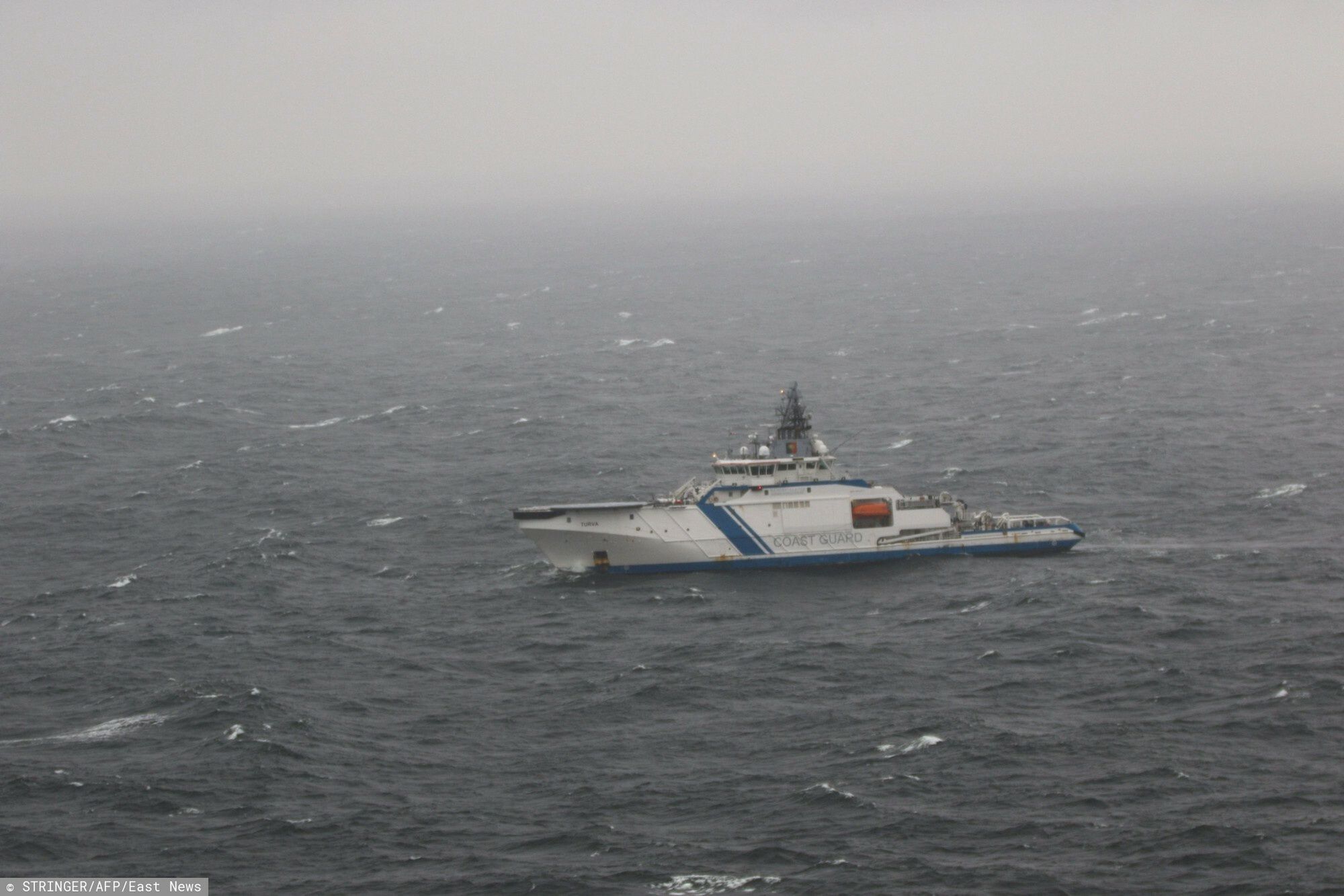 Temporary
This handout picture provided by The Finnish Border Guard shows the Finnish Border Guard's offshore patrol vessel Turva guarding on October 11, 2023 at sea near the place where damaged Balticconnector gas pipeline is pinpointed at the Gulf of Finland. NATO chief Jens Stoltenberg on October 11, 2023 pledged a strong response from the military alliance if it turns out damage to a pipeline between Finland and Estonia was a "deliberate attack". Finnish President Sauli Niinisto said on October 10, 2023 a leak leading to the shutdown of a natural gas pipeline this weekend was probably caused by "external" activity, sparking suspicions Russia could have been involved. (Photo by STRINGER / various sources / AFP) / RESTRICTED TO EDITORIAL USE - MANDATORY CREDIT "AFP PHOTO /Finnish Border Guard" - NO MARKETING - NO ADVERTISING CAMPAIGNS - DISTRIBUTED AS A SERVICE TO CLIENTS
STRINGER