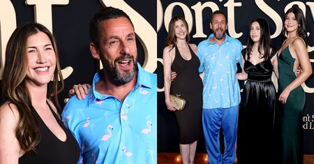 Adam Sandler lansuje się z ŻONĄ I CÓRKAMI na filmowej premierze. Aktor nie wysilał się z elegancką stylizacją (ZDJĘCIA)