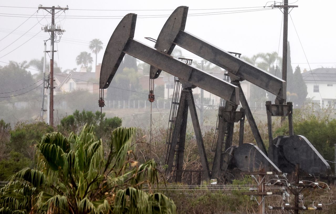 Pumping cranes in California