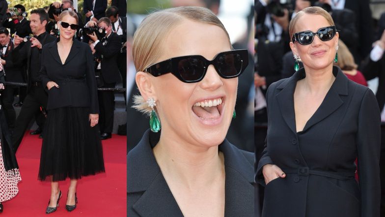 Joanna Kulig cała w czerni zadaje szyku na czerwonym dywanie w Cannes (ZDJĘCIA)