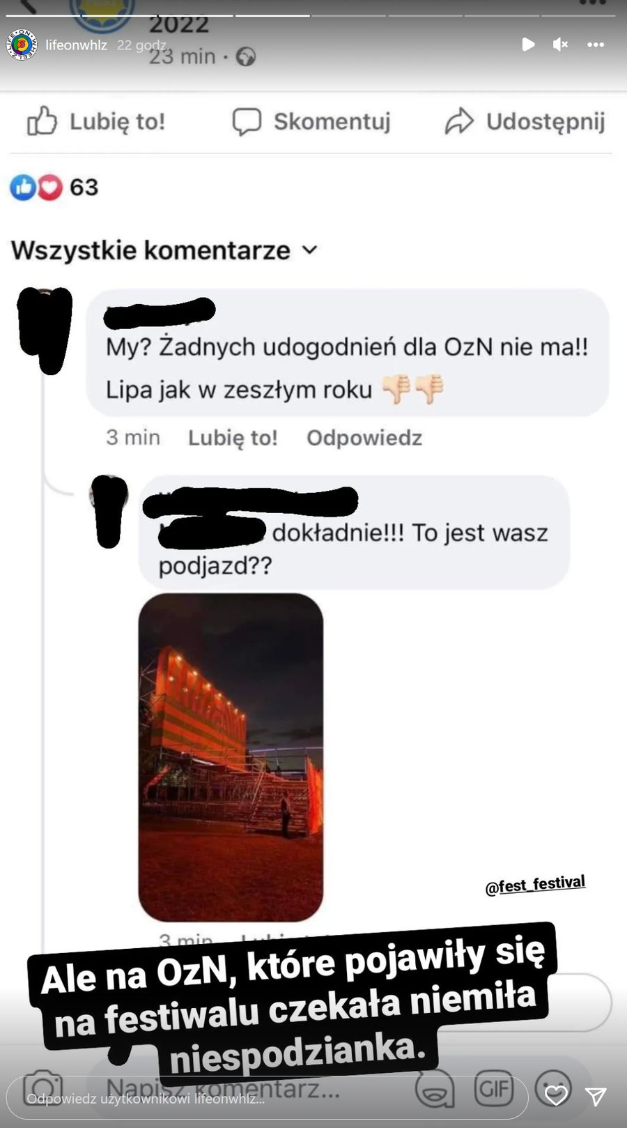 FEST Festival i ogromna wpadka z udogodnieniami dla osób na wózku