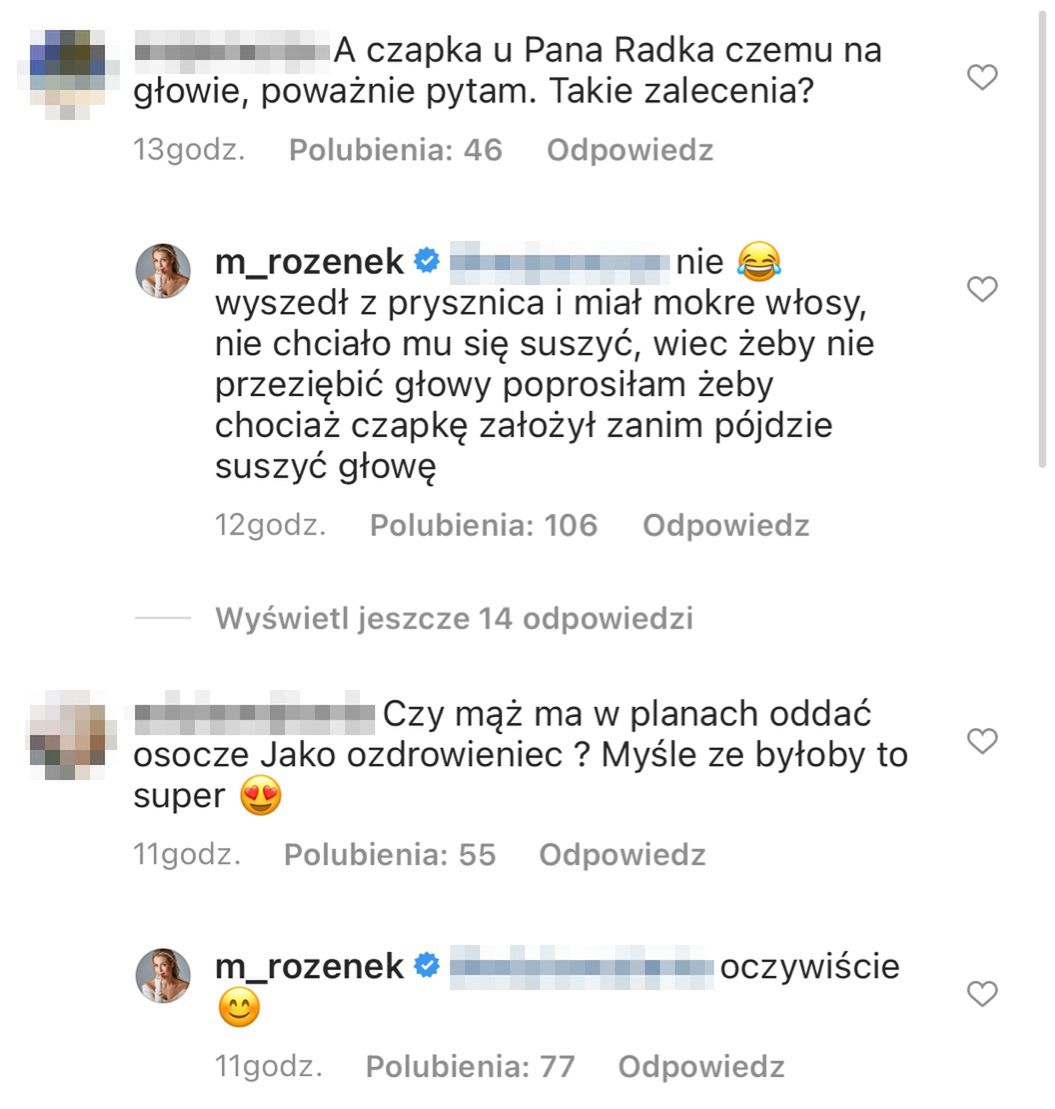 Małgorzata Rozenek odpowiada na komentarze internautów