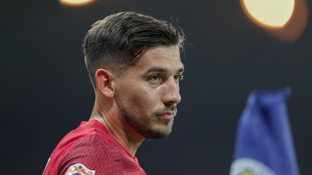GLASGOW, POLAND - 2024/09/05: Jakub Moder of Poland seen during the UEFA Nations League 2024/2025 football match between Scotland and Poland at Hampden Park. Final score; Scotland 2:3 Poland. (Photo by Grzegorz Wajda/SOPA Images/LightRocket via Getty Images)