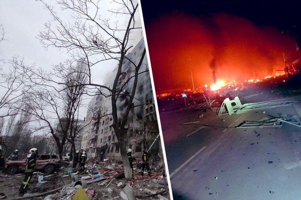 Kolejny ostrzał Kijowa. Mer miasta informuje o kilku eksplozjach i pożarze w dzielnicy Padół (Zdjęcie: PAP/EPA)