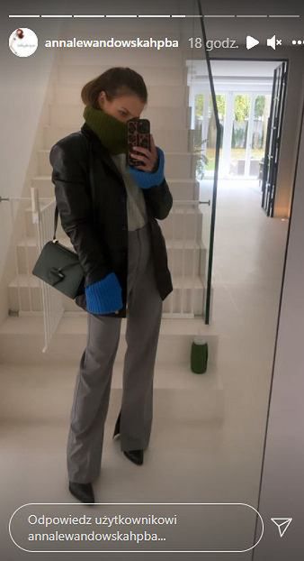 Anna Lewandowska pozuje w kolorowym golfie z H&M 