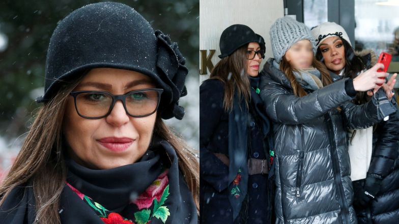 Joanna Krochmalska na konferencji przed Sejmem 