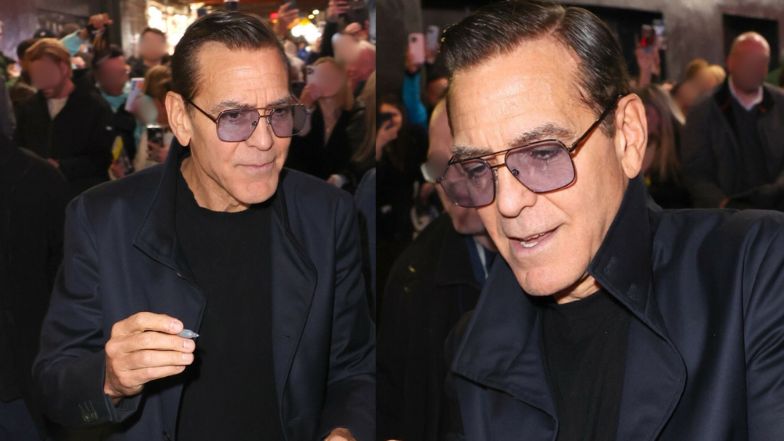 George Clooney w nowej fryzurze podczas podpisywania zdjęć