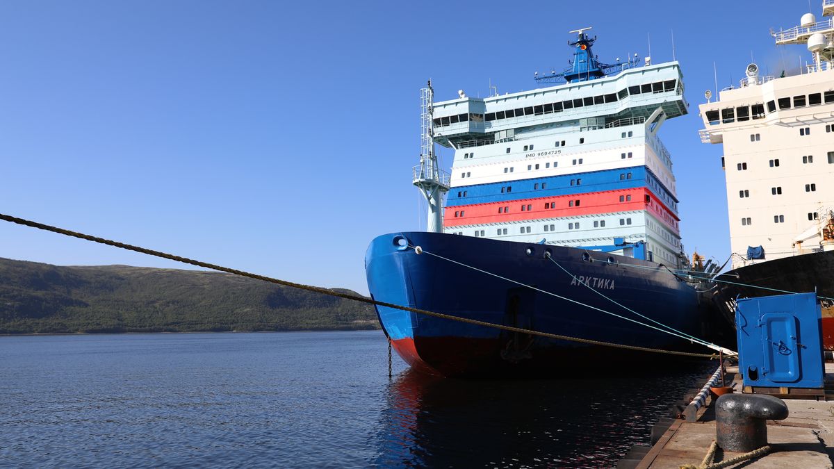 Cargo traffic increases on the Northern Sea Route
MURMANSK, RUSSIA - AUGUST 10: A view of nuclear-powered icebreaker for safety of navigation on the Northern Sea Route (NSR), in Murmansk, Russia on August 10, 2023. The Northern Sea Route (NSR), the shortest transportation route between Europe and the Asia-Pacific region on the Arctic Ocean, has grown exponentially in the global transportation sector with its increasing capacity in recent years. The primary authority over the Northern Sea Route was shifted to ROSATOMFLOT, a subsidiary of the state nuclear energy corporation 'Rosatom'. The company navigates this transportation with nuclear-powered icebreaker fleet located in Murmansk. (Photo by Alican Ocak/Anadolu Agency via Getty Images)
Anadolu
cargo, energy, trade route