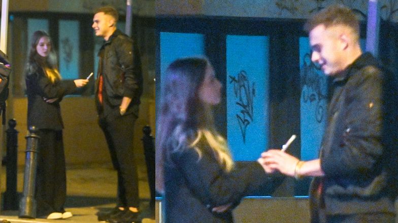 Adam Zdrójkowski gawędzi przed klubem z gwiazdą "Pierwszej miłości"