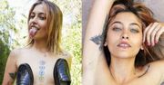 Niegrzeczna Paris Jackson zasłania sutki butami...
