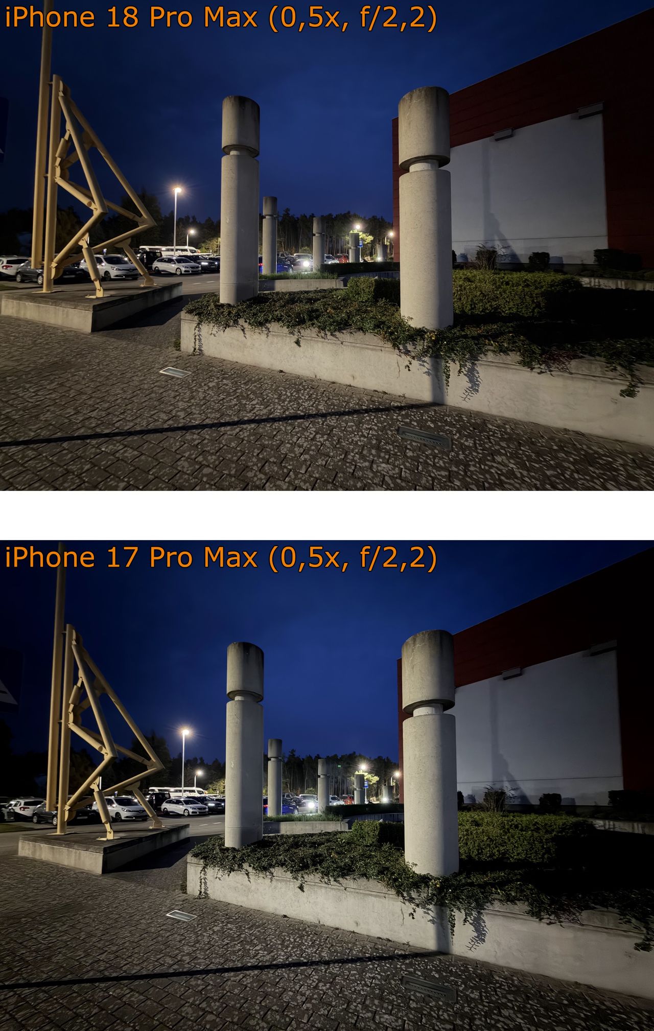 iPhone 18 Pro Max i iPhone 17 Pro Max - porównanie zdjęć