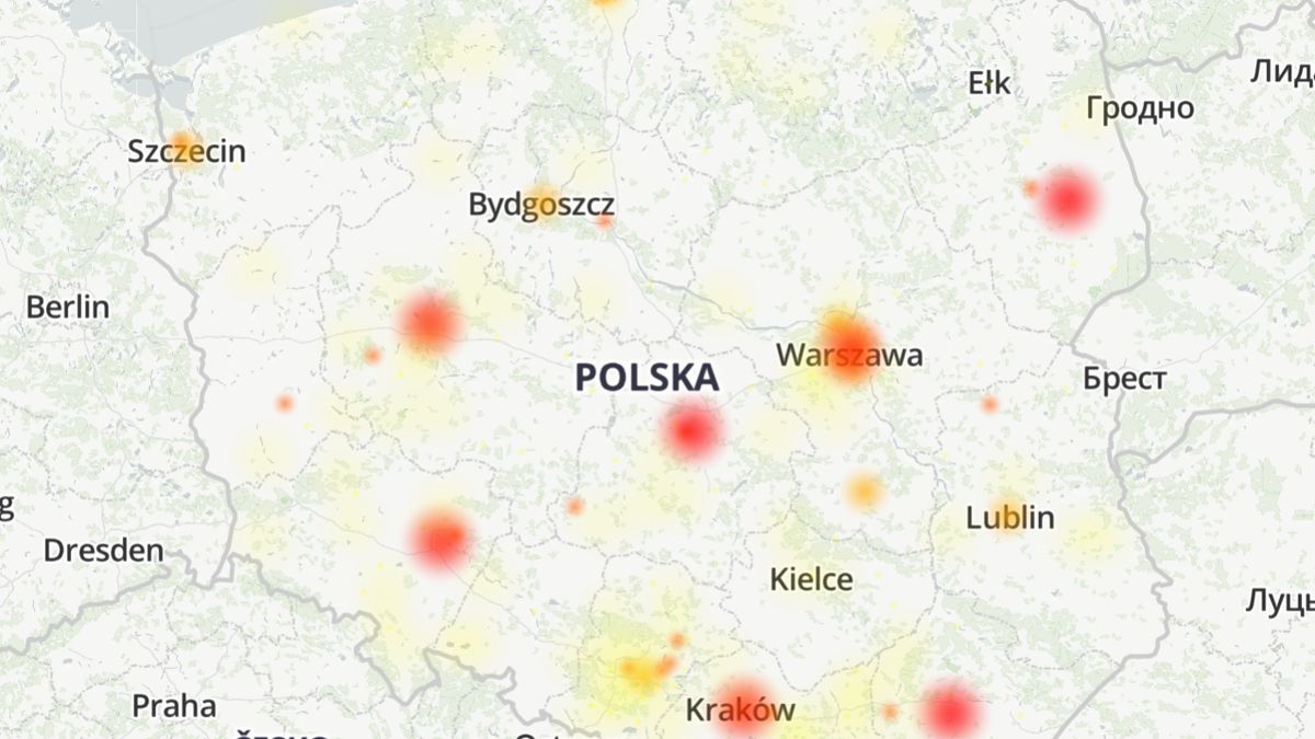 InPost walczy z awarią, źródło: downdetector