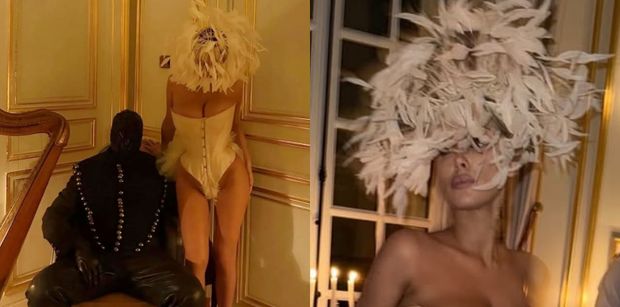 Zamaskowana Bianca Censori BRYLUJE w kusych fatałaszkach na balu w Château de Versailles (ZDJĘCIA)