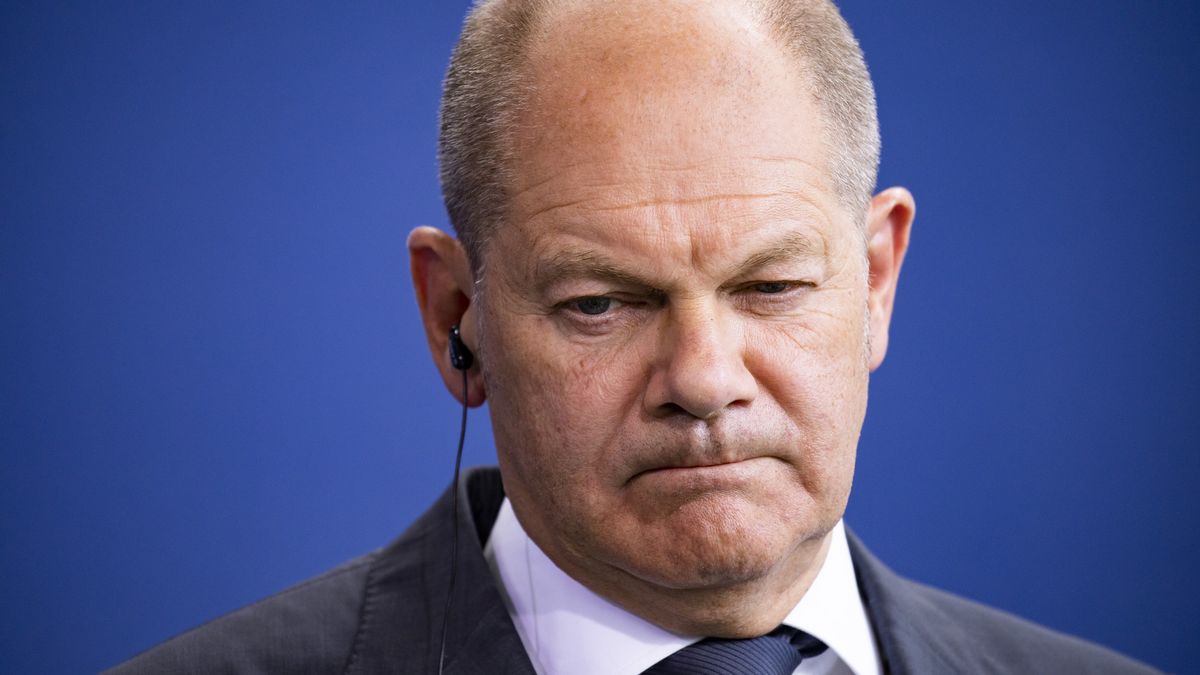 German Chancellor Olaf Scholz holds a press conference with Egyptian President Abdel Fattah el-Sisi (not in the picture) at the Chancellery in Berlin, Germany on July 18, 2022. (Photo by Emmanuele Contini/NurPhoto via Getty Images)