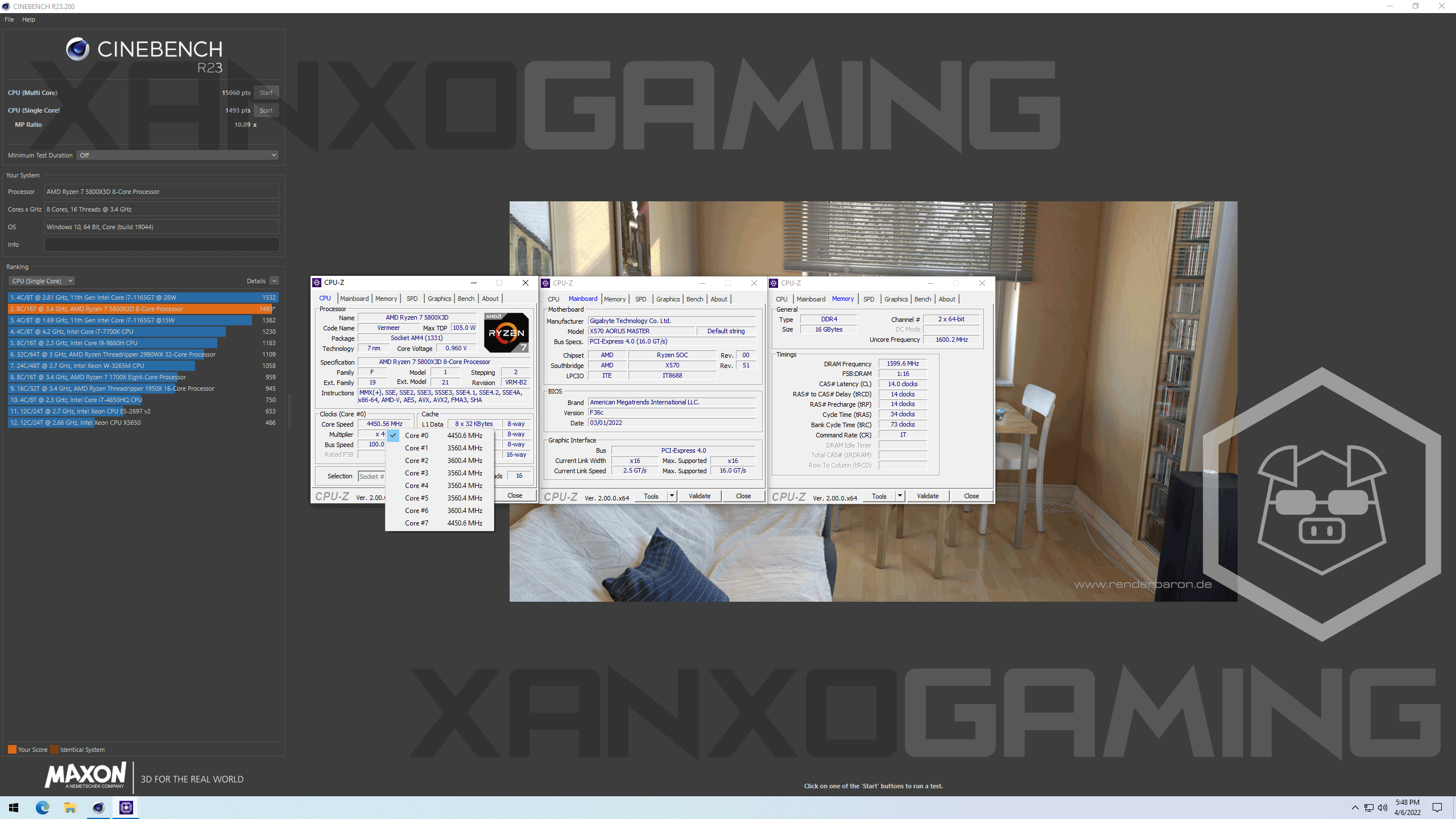 Wyniki procesora AMD Ryzen 7 580X3D.