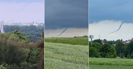 Zalążek trąby powietrznej widziany koło Lublina. Mamy zdjęcia i nagrania zarejestrowane przez mieszkańców