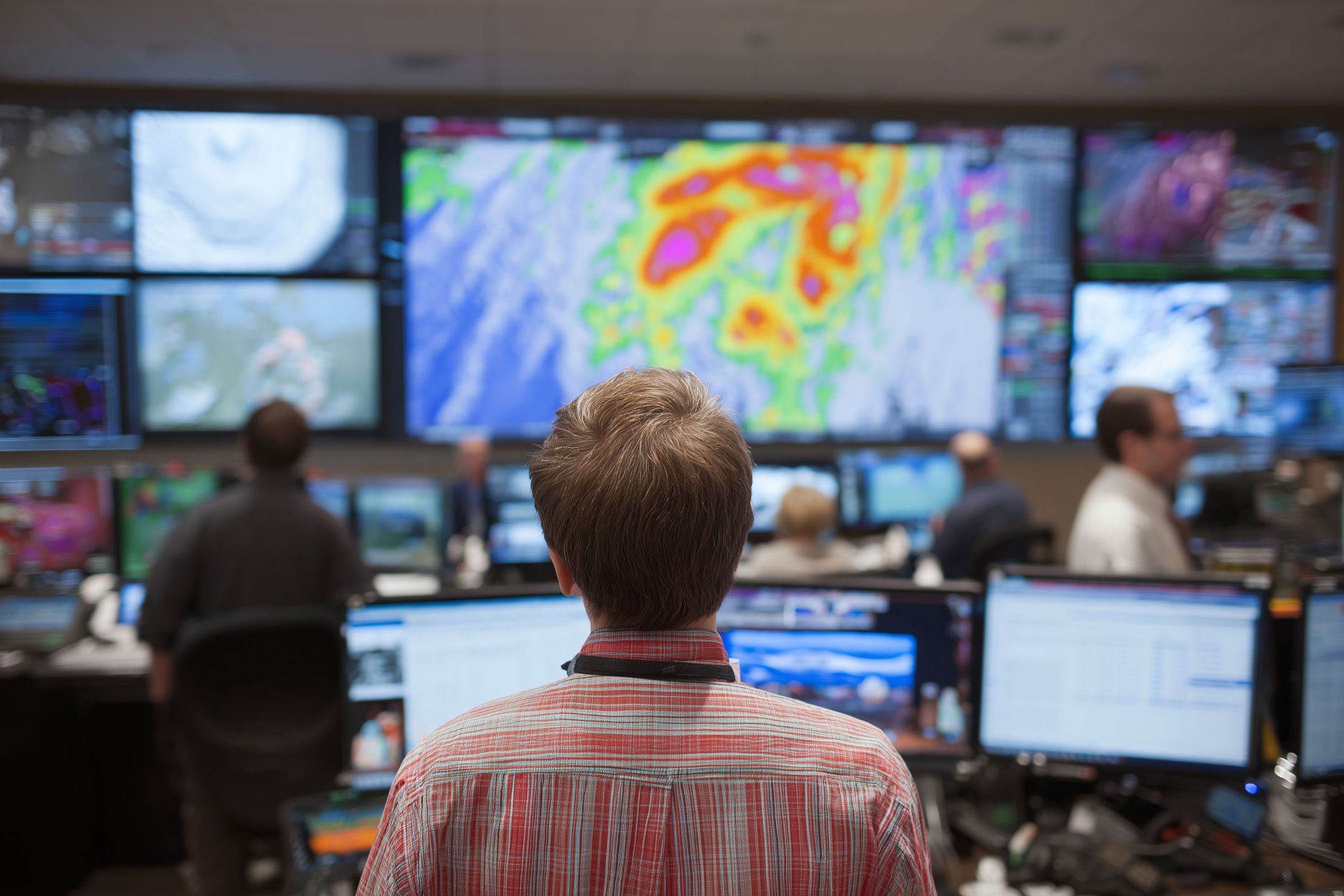 meteorologist, radar, forecasting, data, weather, screen, hurricane, map, severe, prediction, storm, tracking, analysis, climate, satellite, computer, wind, monitor, system, display, atmosphere, technology, alert, warning, report, television, information, science, tool, image, rainfall, view, motion, pressure, study, update, emergency, observation, cloud, thunderstorm, expert, model, location, disaster, condition, broadcast
