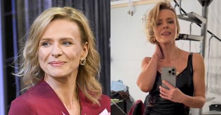 Aneta Zając w czarnej mini nadaje zza kulis spektaklu. Petarda? (FOTO)