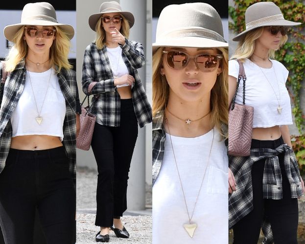 #TRENDY: Jennifer Lawrence w kraciastej flaneli