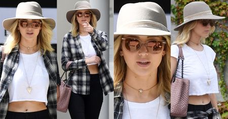 #TRENDY: Jennifer Lawrence w kraciastej flaneli
