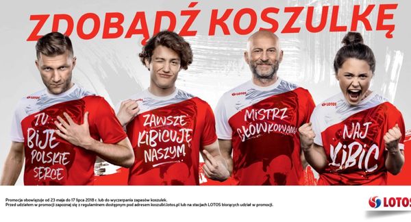 Lotos z limitowaną serią koszulek dla kibiców, twarzą promocji Kuba Błaszczykowski