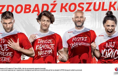Lotos z limitowaną serią koszulek dla kibiców, twarzą promocji Kuba Błaszczykowski