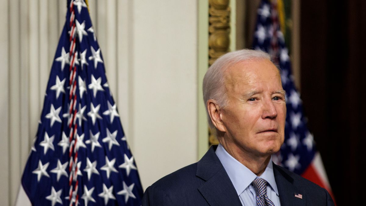 US President Joe Biden during a roundtable discussion with Jewish community leaders in the Indian Treaty Room of the White House in Washington, DC, US, on Wednesday, Oct. 11, 2023. Biden yesterday said the US is speeding military assistance to Israel following Hamas' surprise assault, and will stand by the Jewish state as it strikes back against the Palestinian militant group. Photographer: Samuel Corum/Sipa/Bloomberg via Getty Images