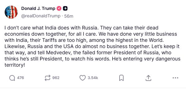 Wpis Donalda Trumpa.
